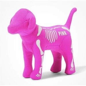 NEW VICTORIA'S SECRET PINK SKELETON HALLOWEEN PLUSH STUFFED ANIMAL MINI DOG TOY